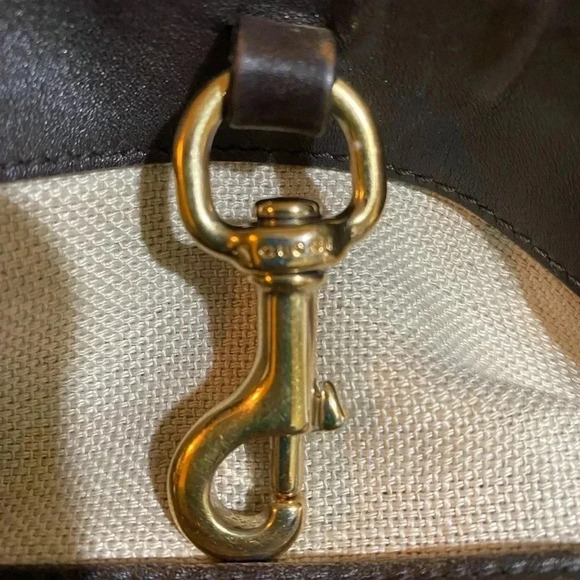 Gucci canvas leather tote with detachable pouch bag - Picture 11 of 15